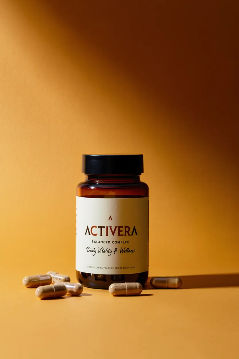 Activera supplement bottle containing balanced complex for daily vitality and wellness